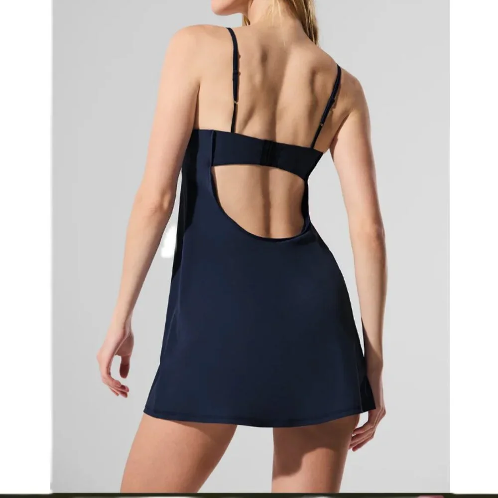 New ALO Breezy Tennis Dress Size M Navy